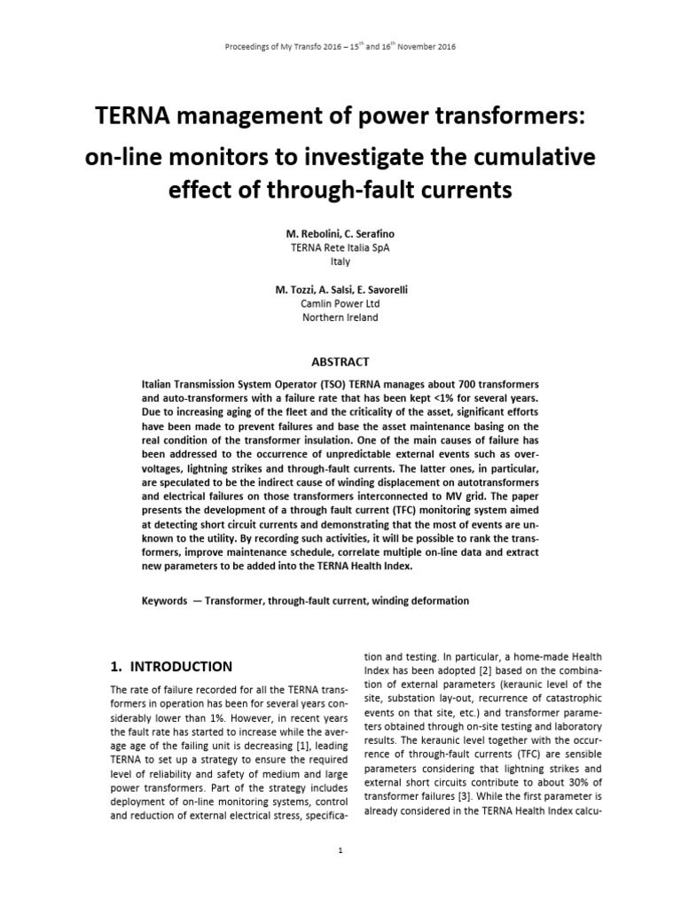 Through Fault Current Monitoring in Transformers | PDF | Transformer ...