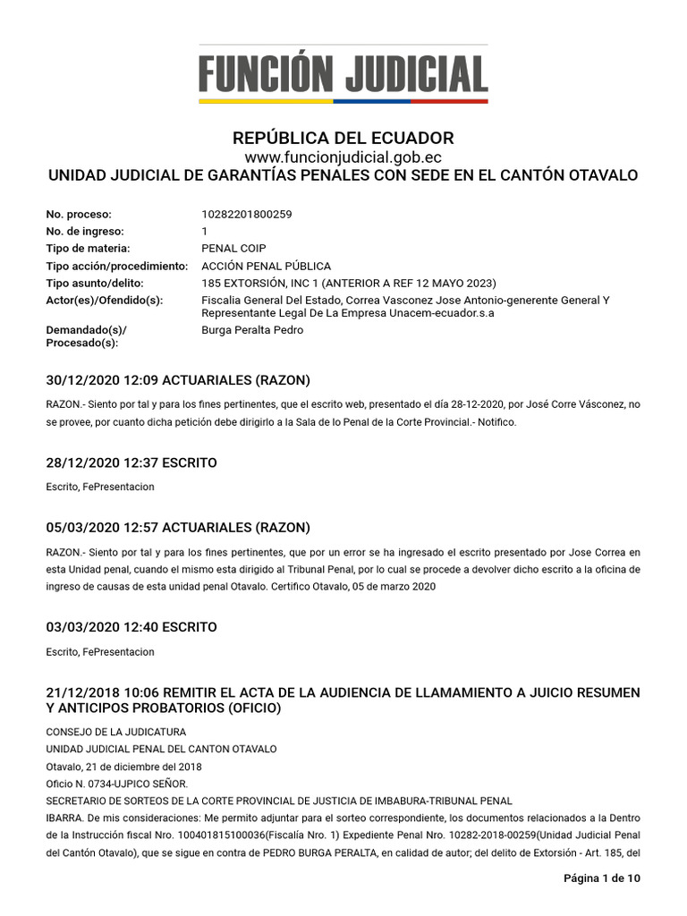 Expel 10282201800259 19967054 26062024 | PDF | Debido al proceso | Ley ...