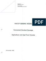 HACCP Generic Model Fermented Smoked Sausage-December 20 1995