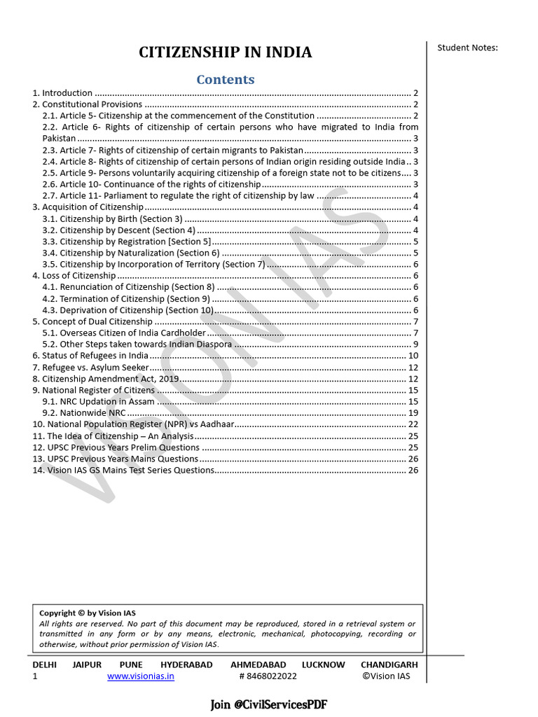 (Polity) Citizenship in India | PDF | Naturalization | Justice