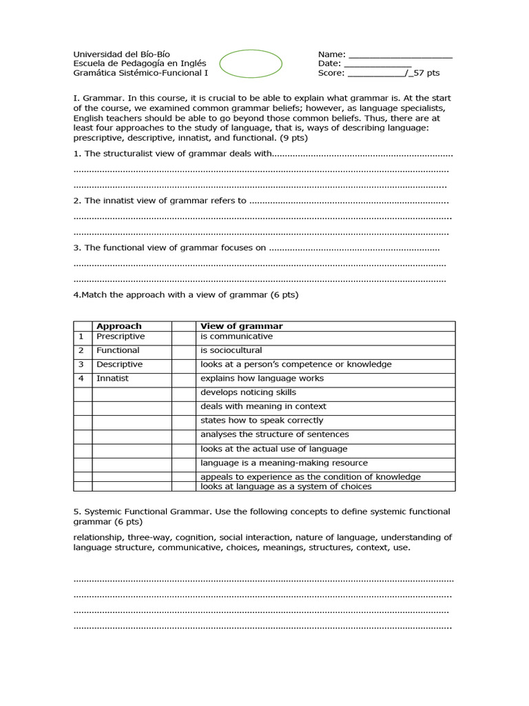 Systemic Functional Grammar Overview | PDF | Grammar | Knowledge