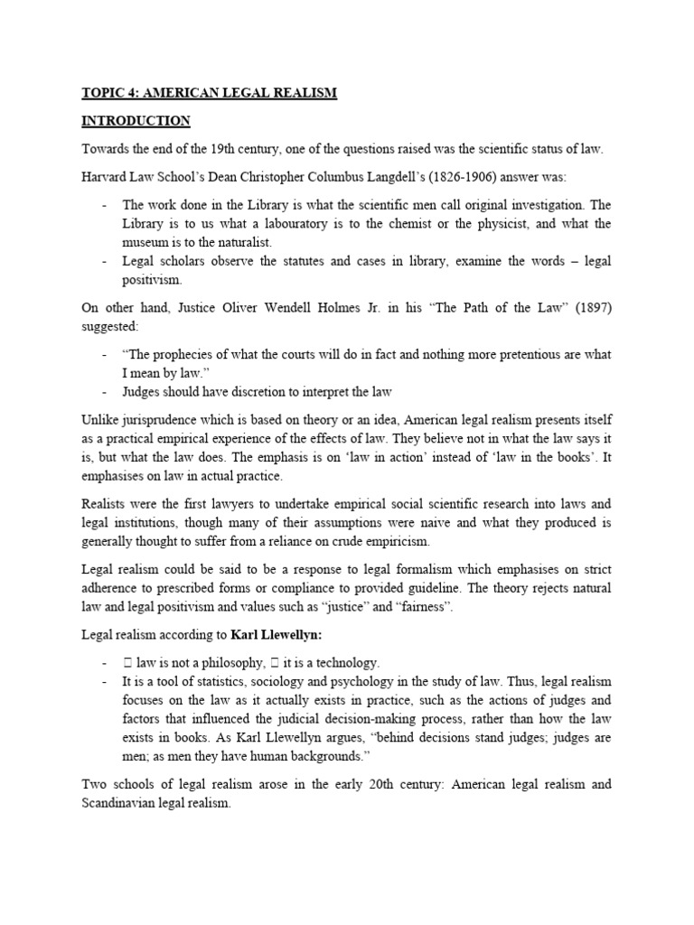 Overview of American Legal Realism | PDF | Jurisprudence ...