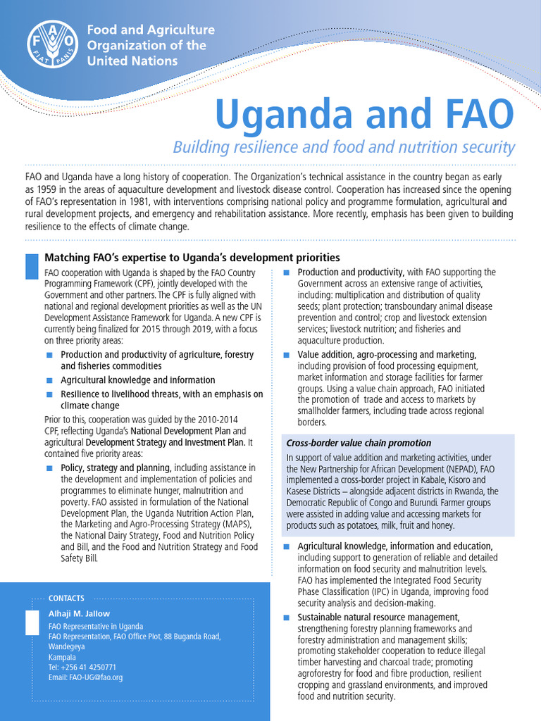 Uganda and FAO Building Resilience and Food and N | PDF | Food And ...
