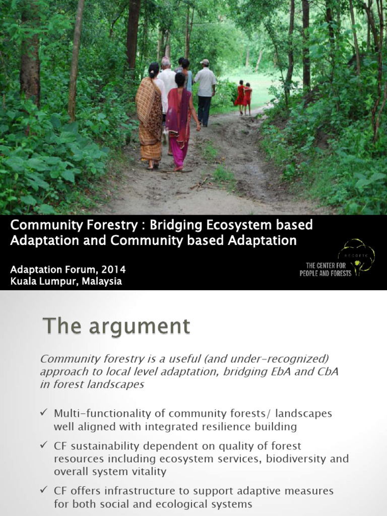Community Forestry: Bridging Ecosystem Based Adaptation and Community ...