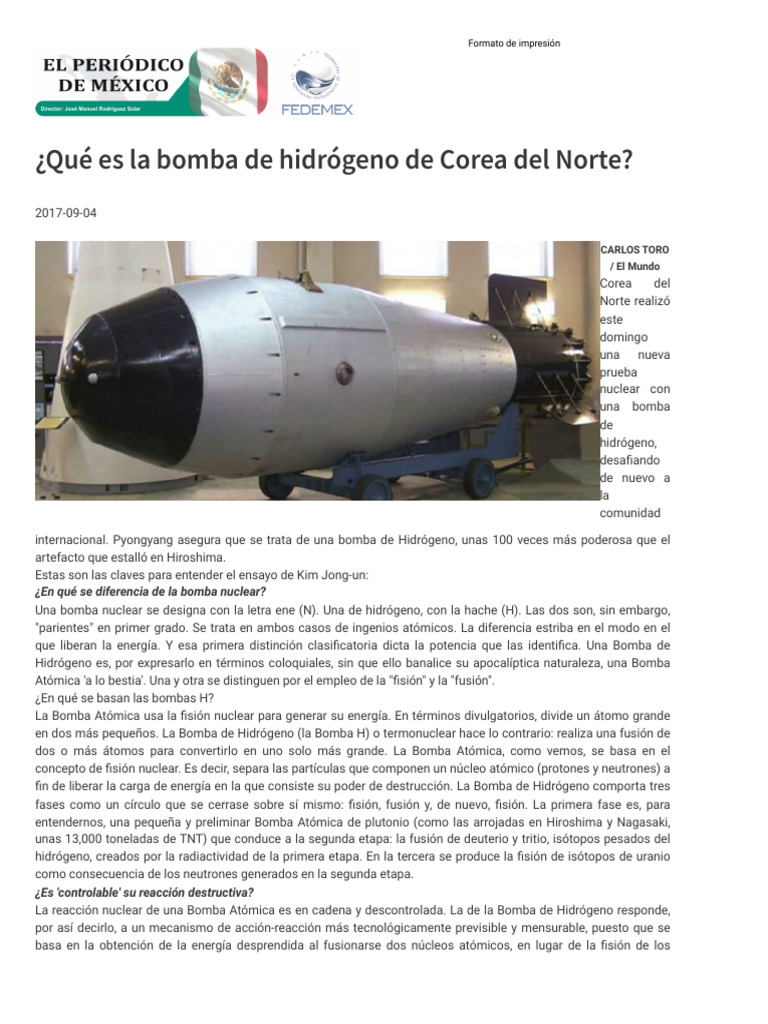Bomba De Hidrogeno Pdf Armas Nucleares Fisión Nuclear