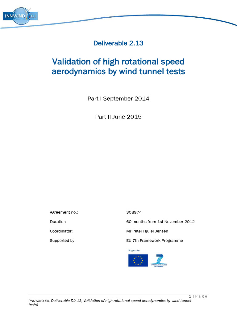 3. Validation of high rotational speed aerodynamics by wind tunnel ...