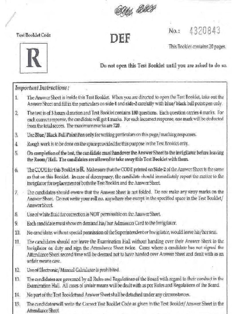 Neet 2014 - Code R | PDF