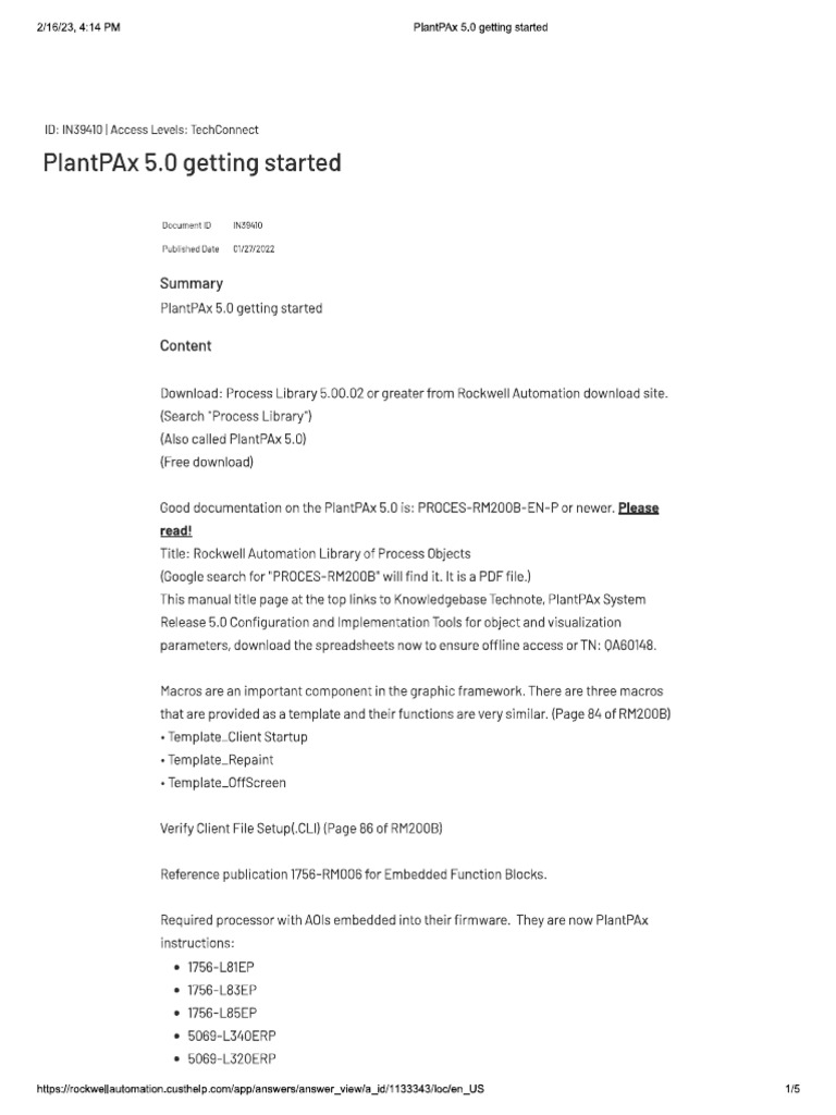 PlantPAx 5 | PDF