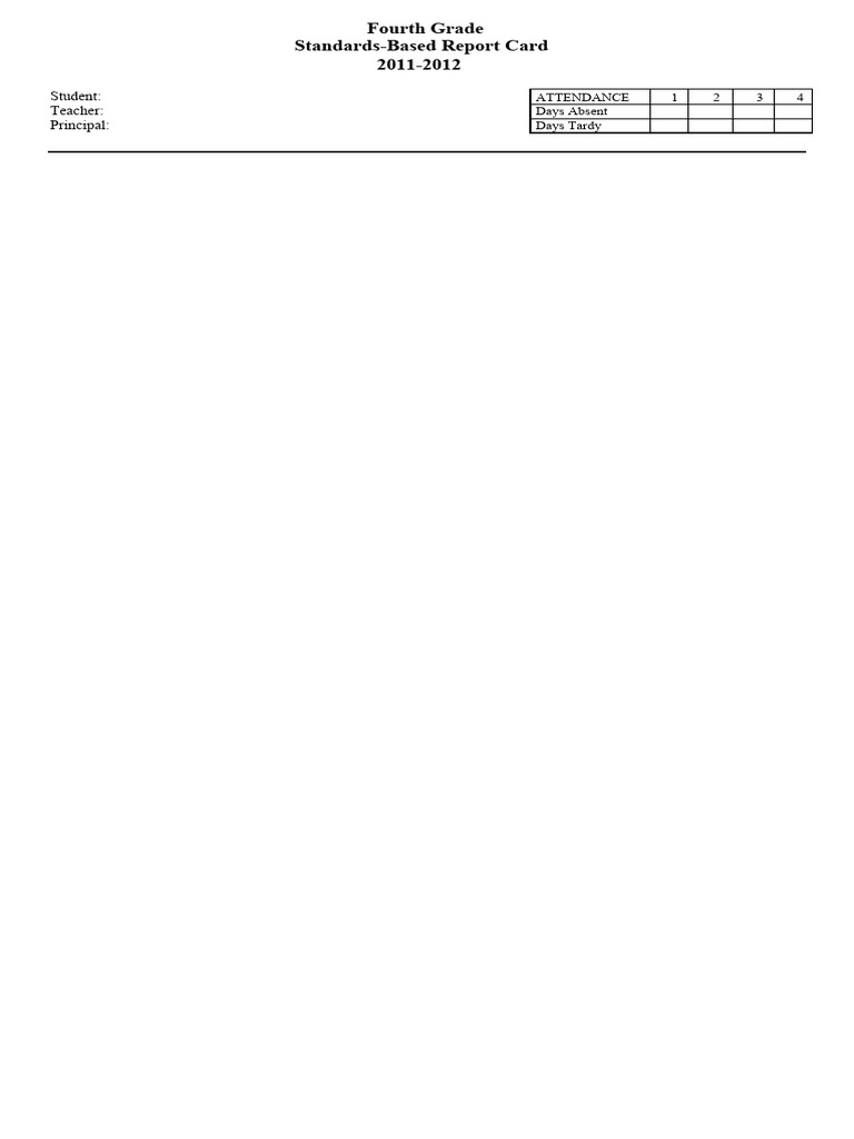 Report Card Template 07 | PDF | Information | Learning