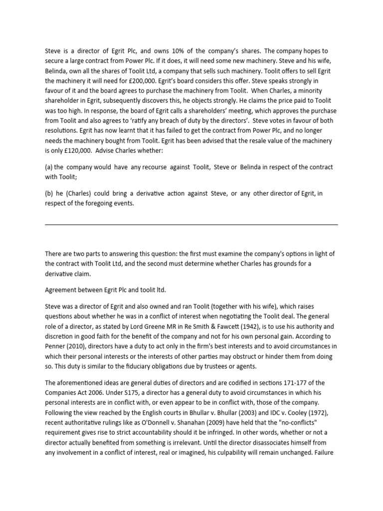 Derivative Problem Pdf Ratification Private Law