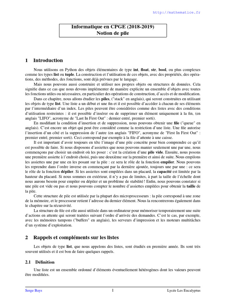 Comprendre les Piles en Python | PDF | Ingénierie informatique ...