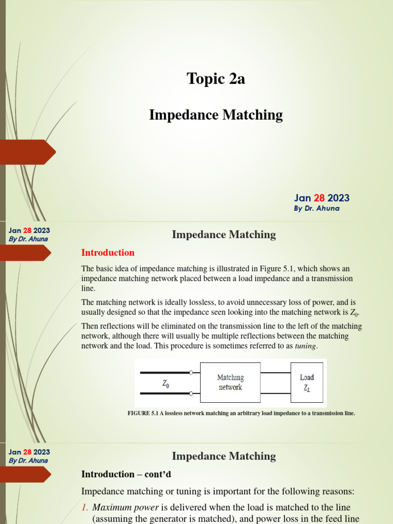 Impedance Matching Techniques Explained | PDF | Electrical Network ...