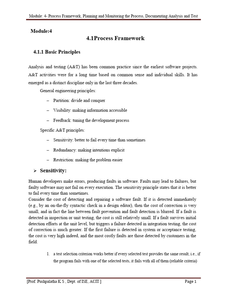 Process Framework for Software Testing | PDF | Software Testing ...