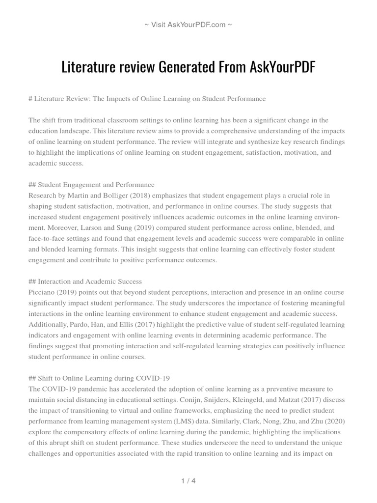 Impacts of Online Learning on Student Performance | PDF | Educational ...