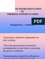Concept of Instrumentation IN Thermal Power Station