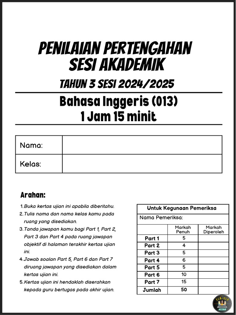 Ppsa year 3 english pdf grammar vocabulary