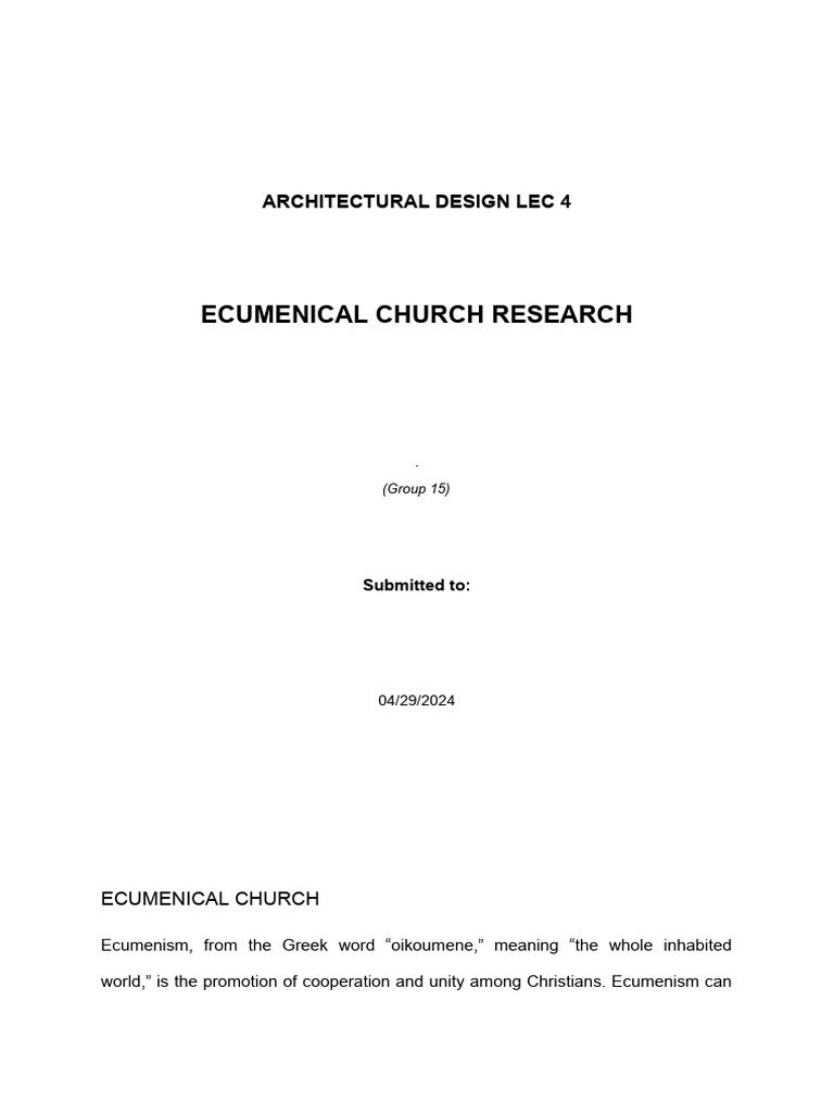 Ecumenical Church Design Guidelines | PDF | Wheelchair | Ecumenism