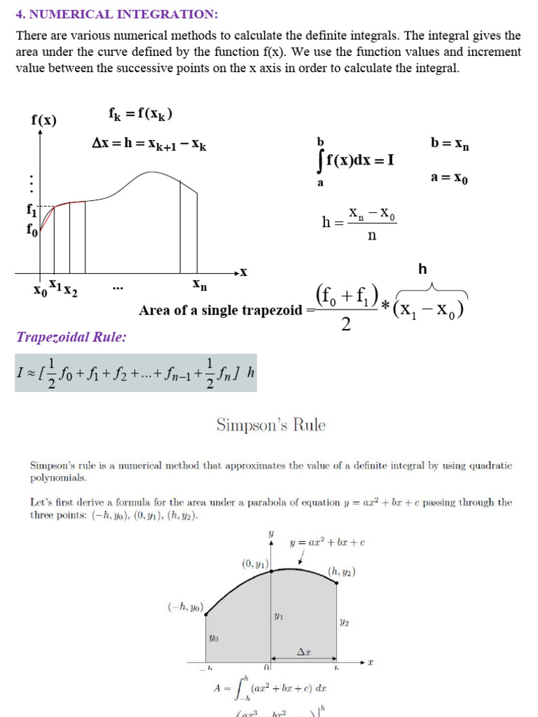 Numerical Integration Methods Explained | PDF | Integral | Mathematics