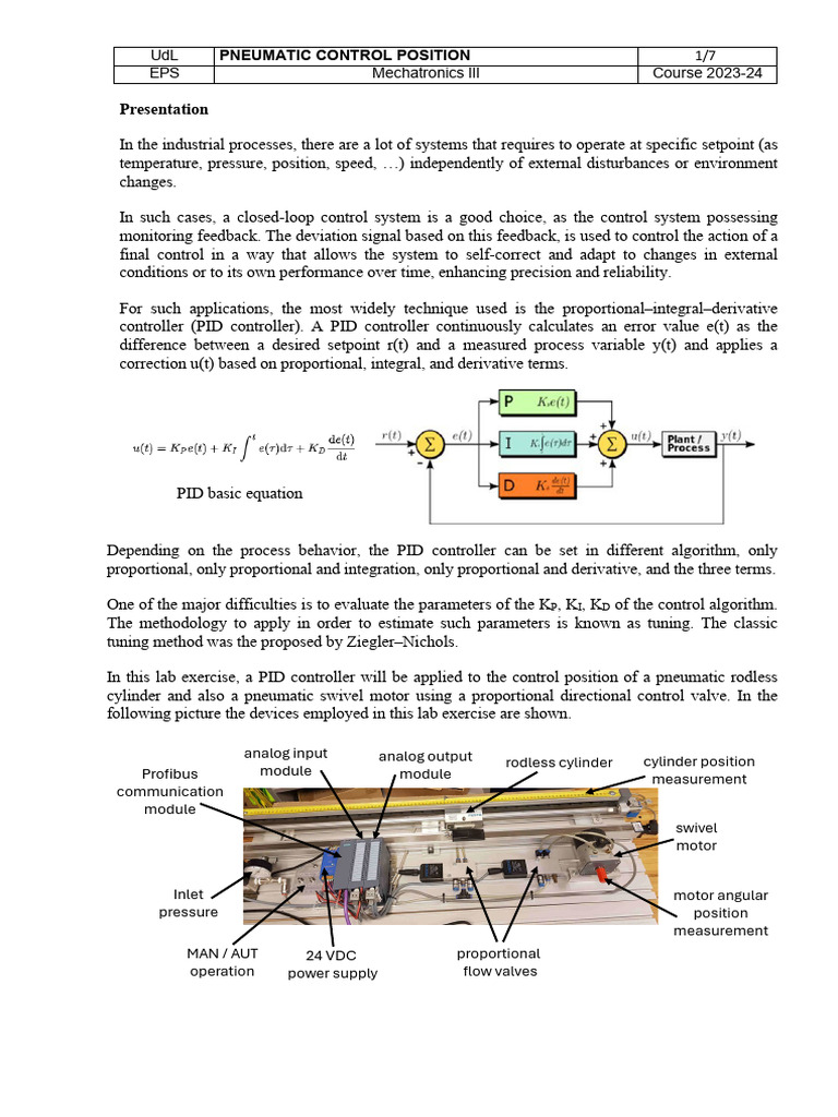 Position Control Analog Exercise | PDF | Control Theory | Applied ...