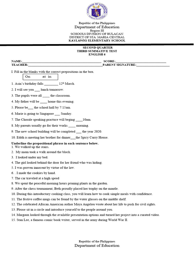 3rd Summative Test 2nd Quarterdocument1 | PDF