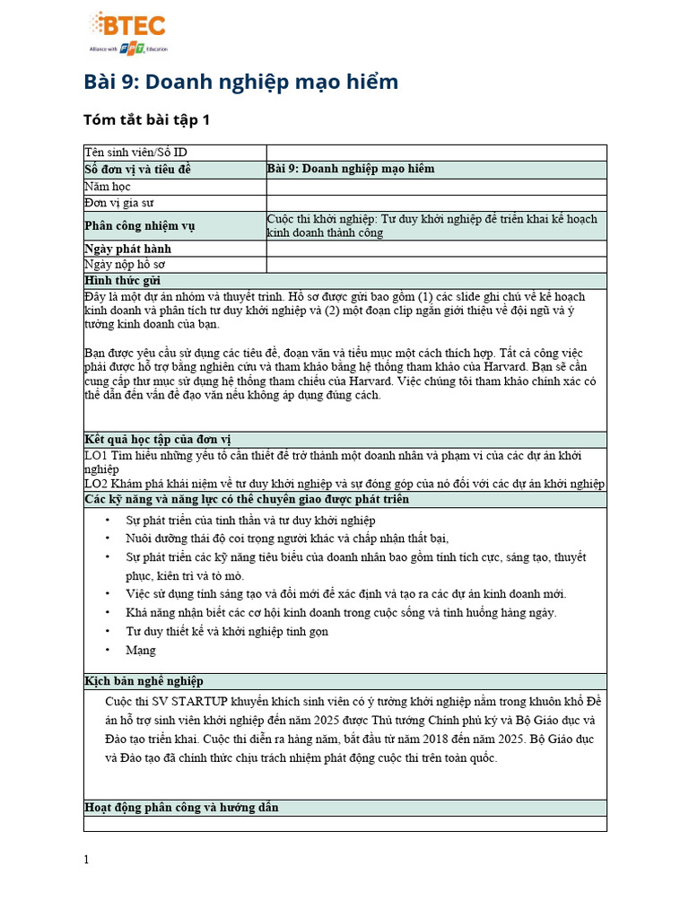 Unit - 9 - 5047 - - Assignment - Brief - 1 chuẩn | PDF