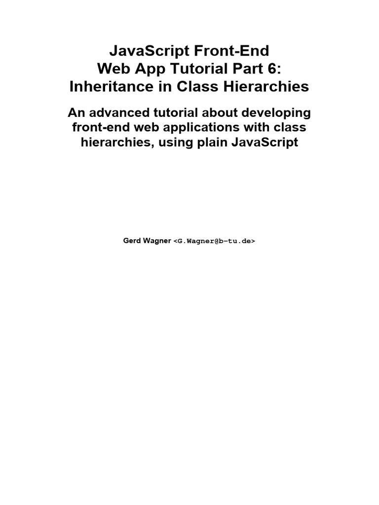0420 Javascript Front End Web App Tutorial Part 6 | PDF | Inheritance ...