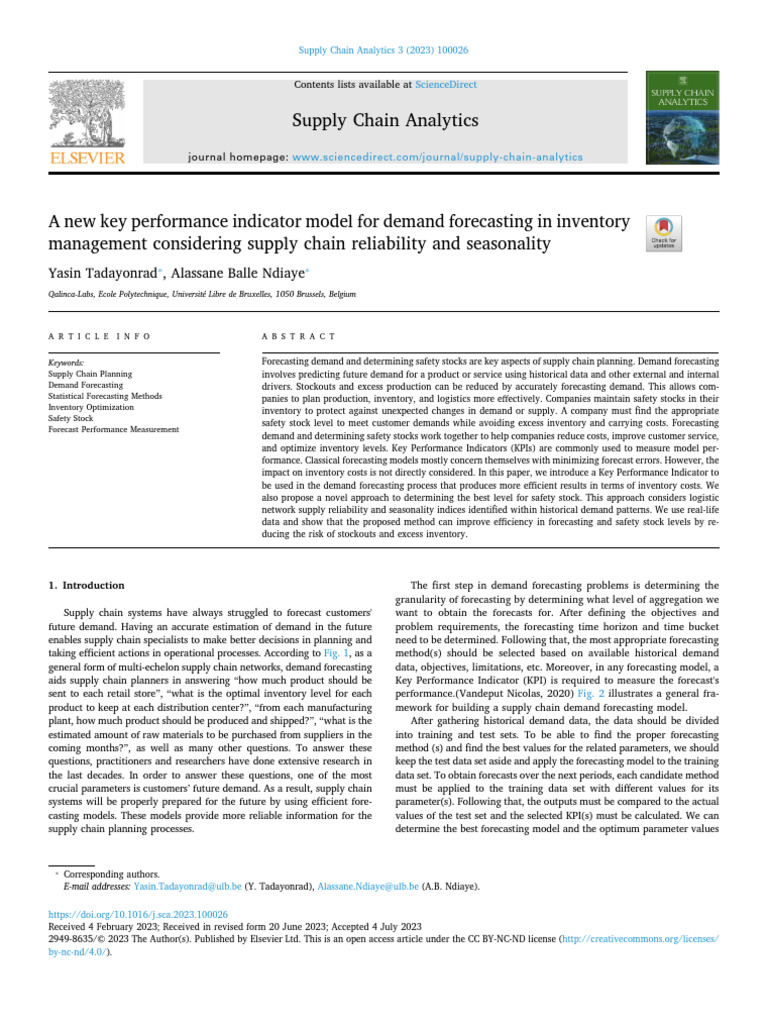 New KPI Model for Demand Forecasting | PDF | Forecasting | Supply Chain