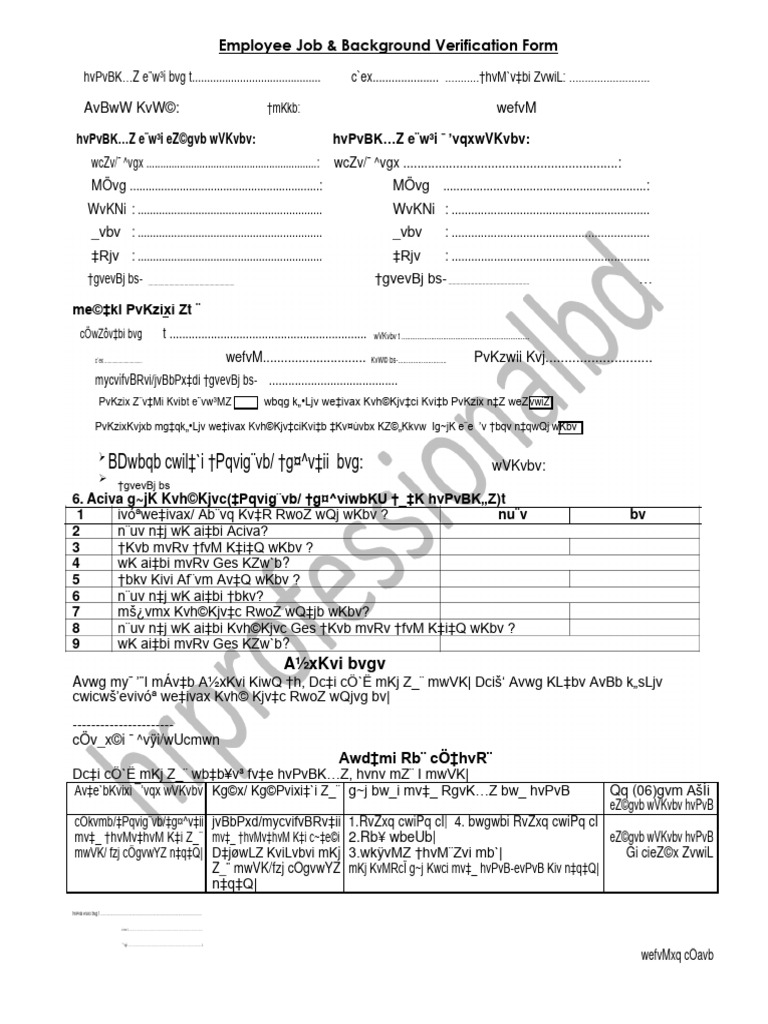 Background Analysis Form | PDF
