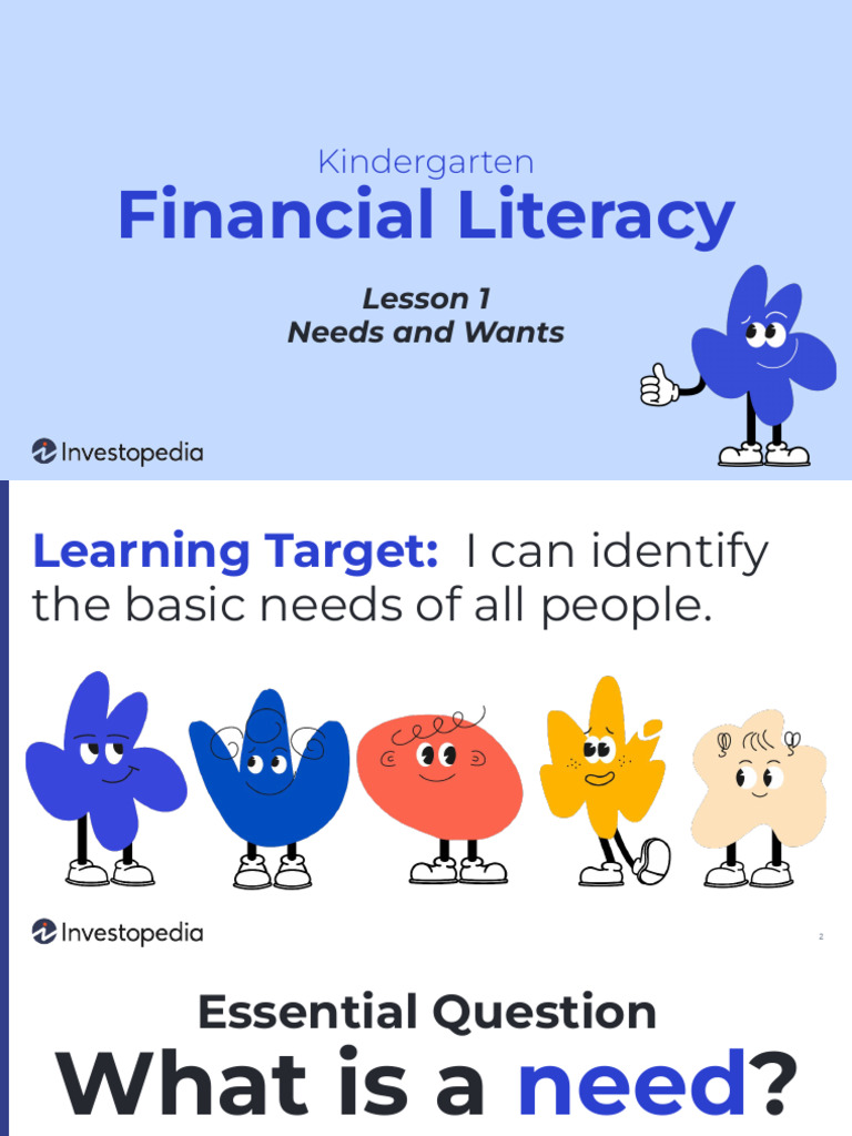 Kindergarten Lesson+1 Needs Wants123 | PDF