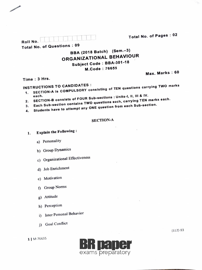 OB (3rd) May2020 | PDF | Social Psychology | Workplace