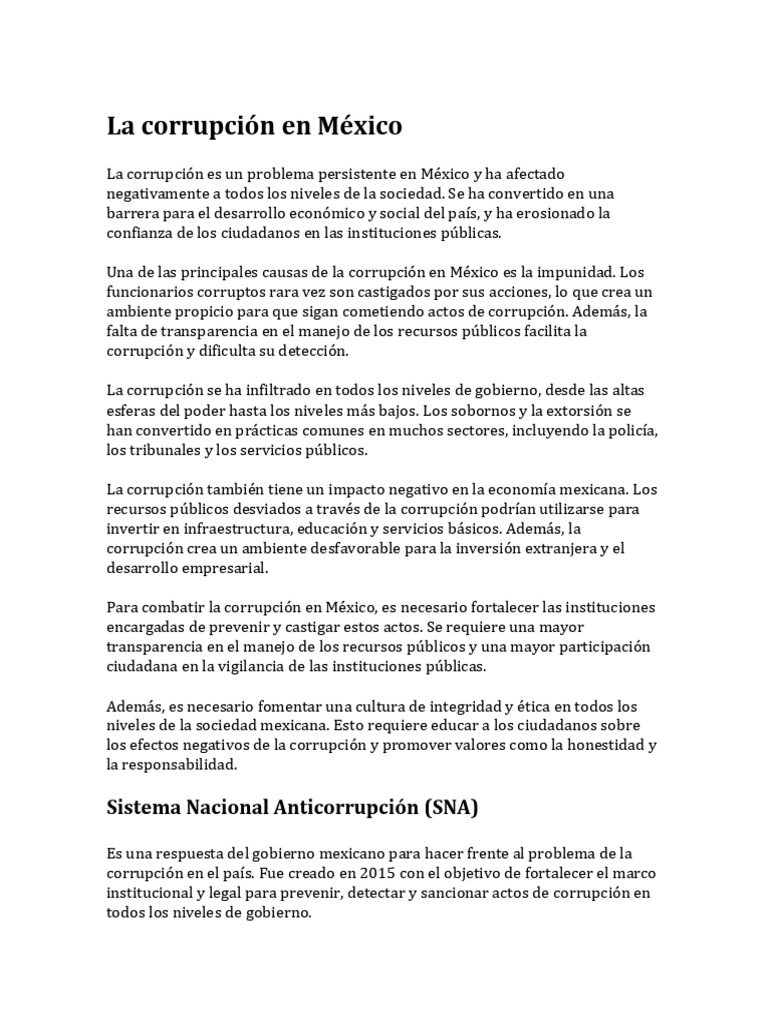Corrupción en México: Retos y Soluciones | PDF | Corrupción política