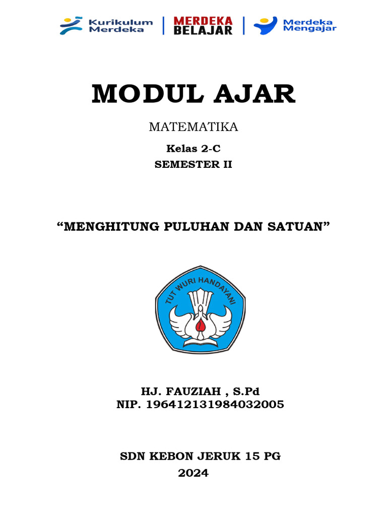 Modul Ajar Kelas 2 Semester 2-Matematika-Hj. Fauziah | PDF