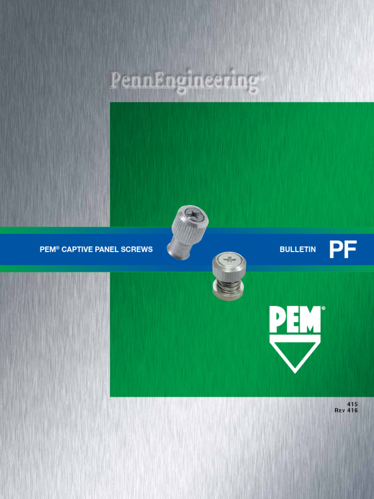 PEM® Captive Panel Screws Overview | PDF | Screw | Secondary Sector Of ...