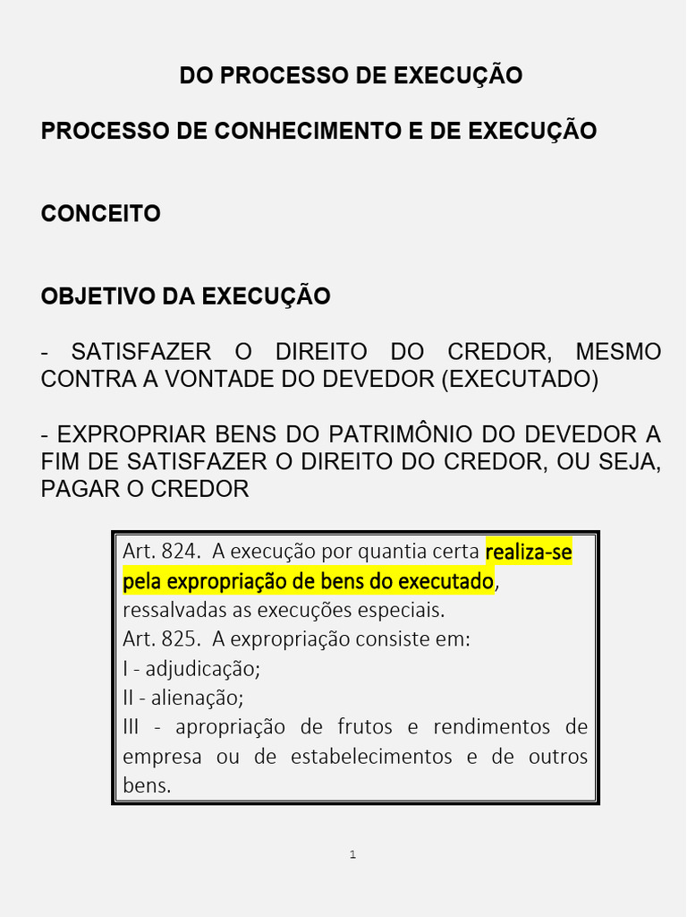 Processo de Execução: Conceitos e Evolução Histórica | PDF | Sentença ...
