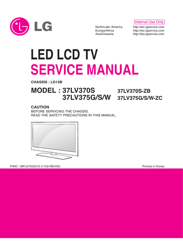 LG 37LV375S Chassis LD12B | PDF | Resistor | Alternating Current