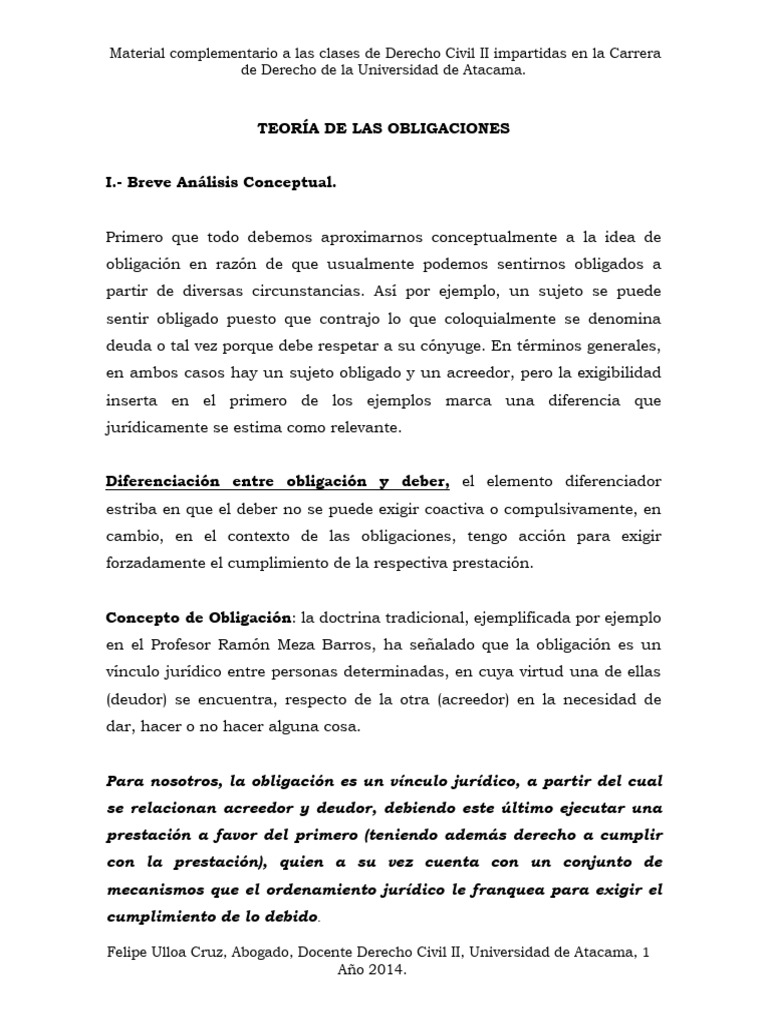 Teoría de las Obligaciones en Derecho Civil | PDF | Pagos | Estatuto de ...