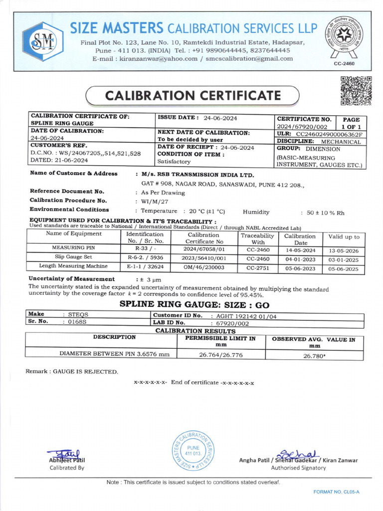 Free Calibration Certificate Template | PDF | Calibration | Measure Theory