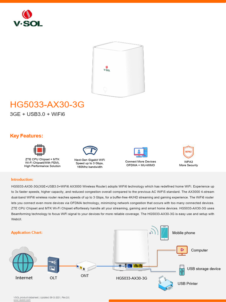 HG5033-AX30-3G WiFi6 Router Overview | PDF | Wi Fi | I Pv6