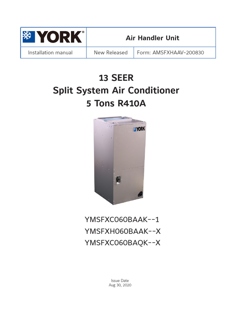 AMSFXHAAV-200830 Installation Manual | PDF | Duct (Flow) | Electrical ...