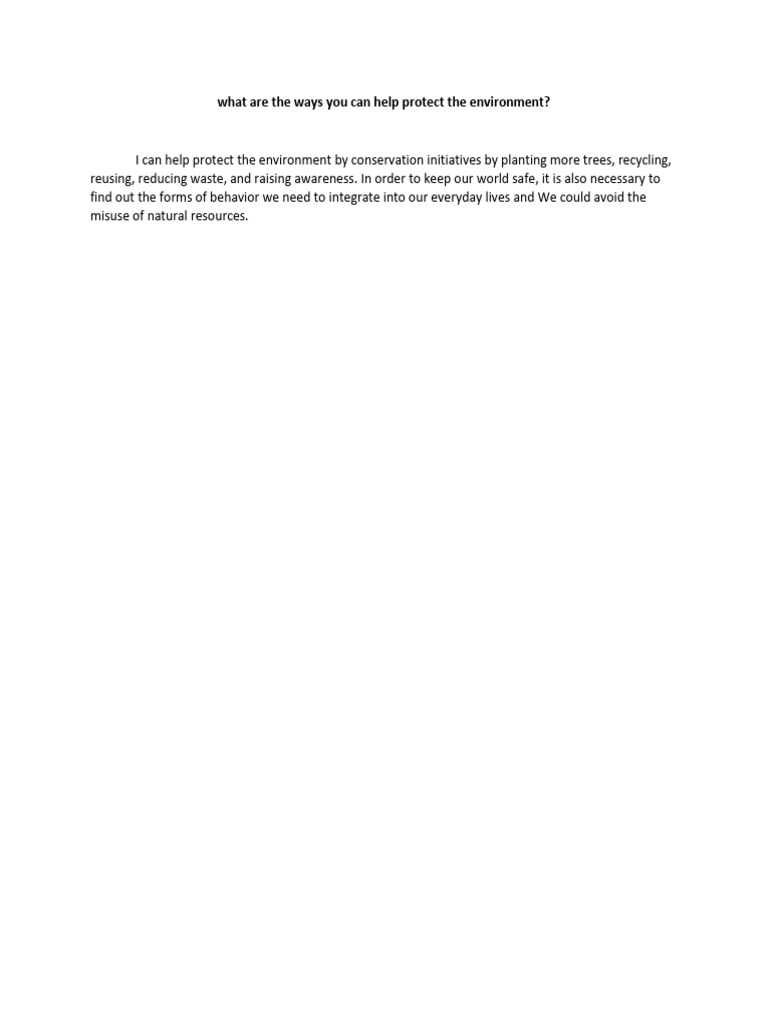 Ways to Protect the Environment | PDF