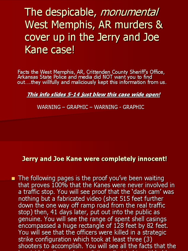 The Despicable, West Memphis, AR Murders & Cover Up in The Jerry and ...