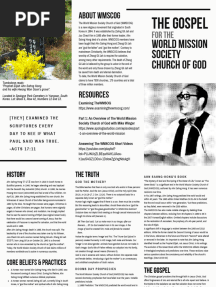 Tract - The World Mission Society Church of God