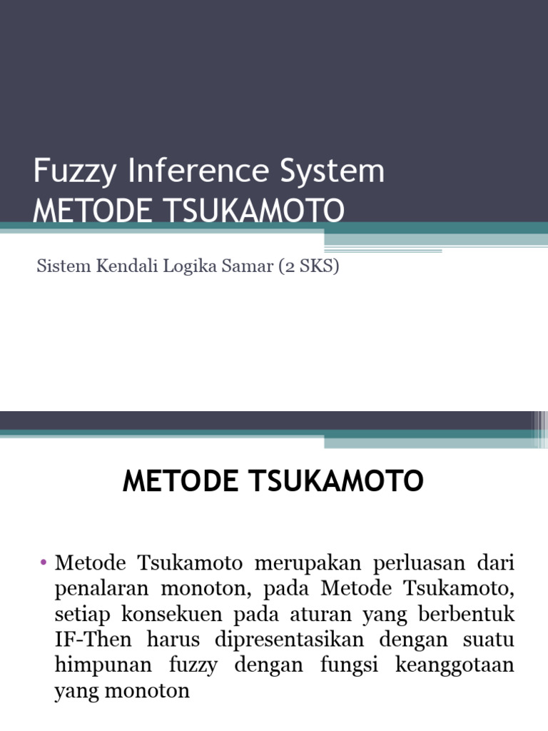 Metode Tsukamoto dalam Sistem Fuzzy | PDF