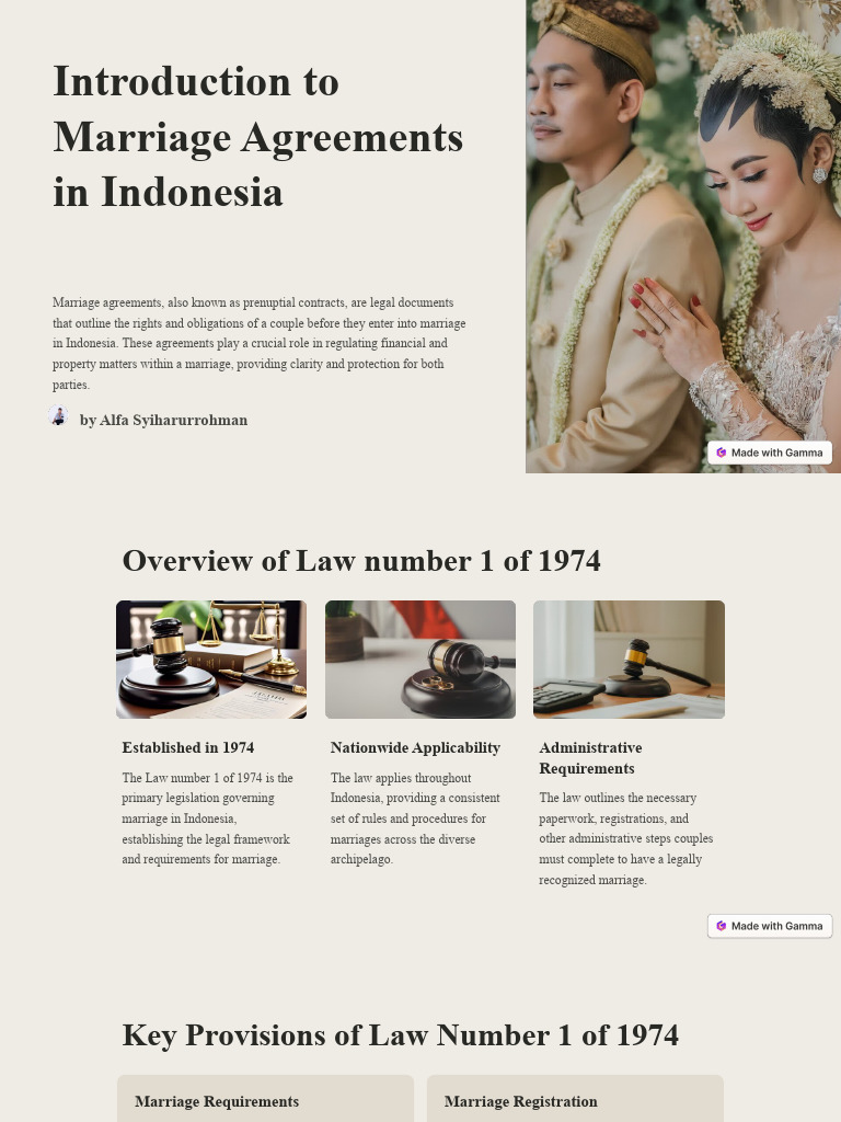 Introduction To Marriage Agreements in Indonesia | PDF | Marriage ...