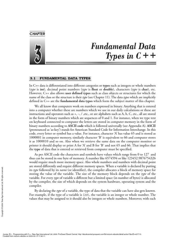 Programming with c chapter 3 fundamental data types in c pdf