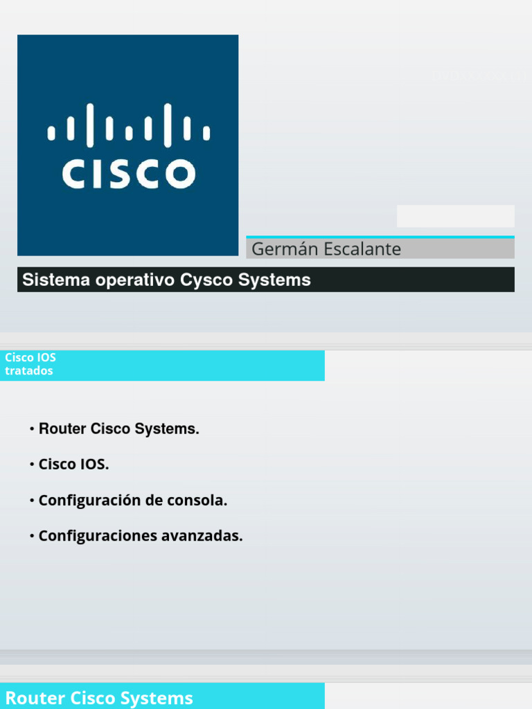 Sistema Operativo Cysco Systems: Germán Escalante | PDF | Enrutador ...