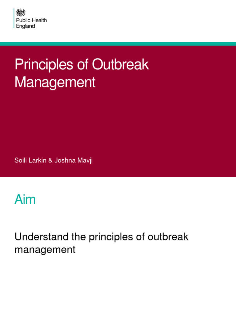 Outbreak Management Principles | PDF | Epidemiology | Epidemics