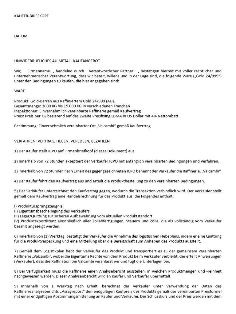 VERTRAG GOLD - Kopie Deutschpdf | PDF