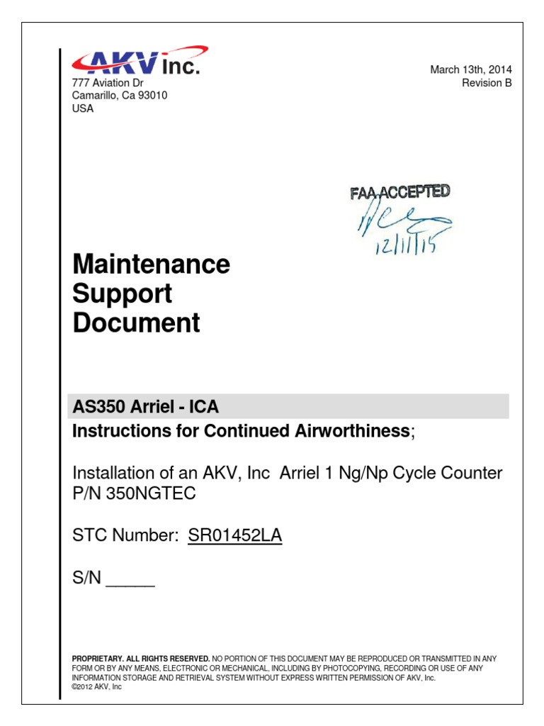 Instructions For Continued Airworthiness Ica