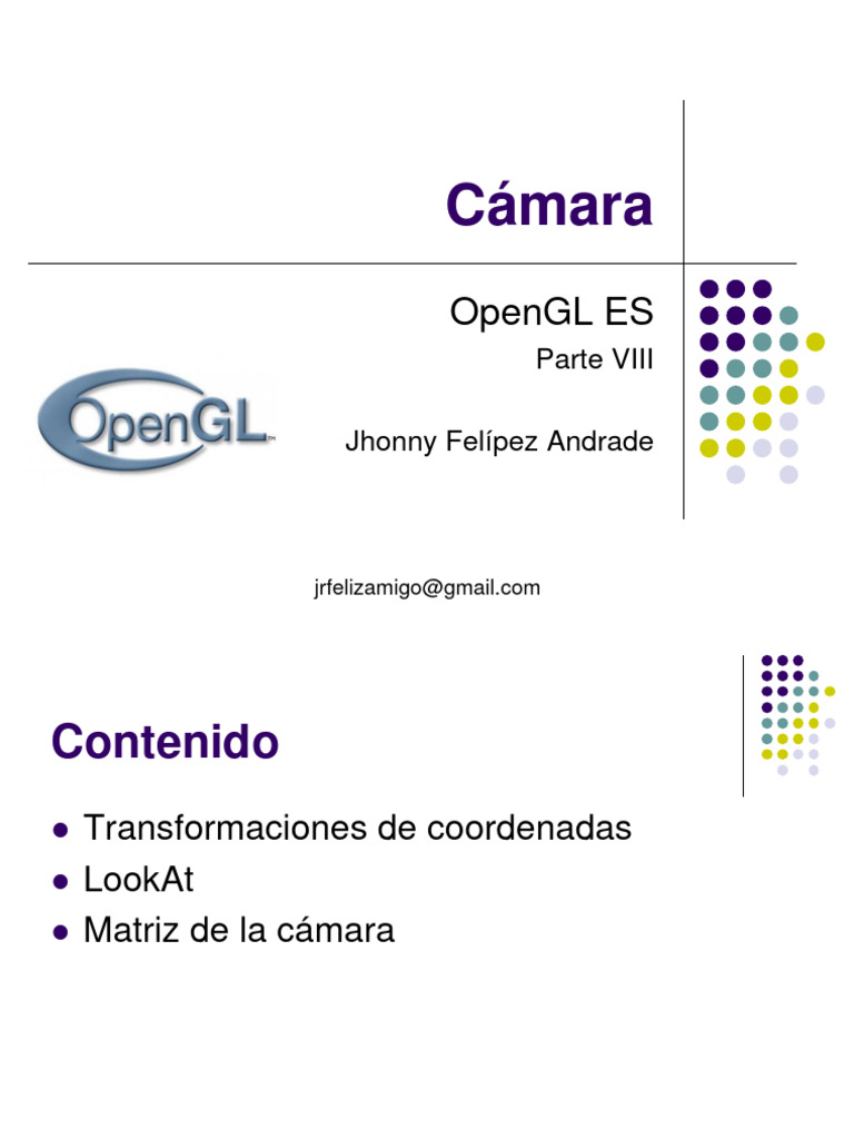 Transformaciones de Cámara en OpenGL ES | PDF | Álgebra lineal | Geometría